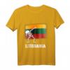 Sanftes Skelett T-Shirt mit Litauen Flagge – Halloween Shirt, Tupfen-Design, Mutterschaft & Party-Kleidung