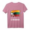 Sanftes Skelett T-Shirt mit Litauen Flagge – Halloween Shirt, Tupfen-Design, Mutterschaft & Party-Kleidung