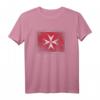 Malteserkreuz-Flagge T-Shirt Malta - Klassisch geschnitten, doppelt genähter Saum, ideales Souvenir für Malta-Liebhaber