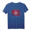 Malteserkreuz-Flagge T-Shirt Malta - Klassisch geschnitten, doppelt genähter Saum, ideales Souvenir für Malta-Liebhaber