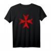 Malteser Kreuz rot achtzackige T-Shirt – Klassisches Malta Kreuz Symbol für Orden, Geschichte und religiöse Symbolik