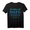 SIE KÜSTE ... ER WOLLTE MEER Partner T-Shirt im Retro Vintage Stil - Lustiges Strand- und Urlaubsshirt für Paare, Freunde & Meerliebhaber