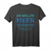 SIE KÜSTE ... ER WOLLTE MEER Partner T-Shirt im Retro Vintage Stil - Lustiges Strand- und Urlaubsshirt für Paare, Freunde & Meerliebhaber