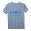 SIE KÜSTE ... ER WOLLTE MEER Partner T-Shirt im Retro Vintage Stil - Lustiges Strand- und Urlaubsshirt für Paare, Freunde & Meerliebhaber