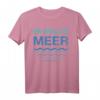 SIE KÜSTE ... ER WOLLTE MEER Partner T-Shirt im Retro Vintage Stil - Lustiges Strand- und Urlaubsshirt für Paare, Freunde & Meerliebhaber