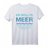 SIE KÜSTE ... ER WOLLTE MEER Partner T-Shirt im Retro Vintage Stil - Lustiges Strand- und Urlaubsshirt für Paare, Freunde & Meerliebhaber