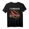Jurassic Park I Survived Claw Marks On Logo T-Shirt - Offiziell Lizenzierter Dinosaurier Fanartikel