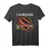 Jurassic Park I Survived Claw Marks On Logo T-Shirt - Offiziell Lizenzierter Dinosaurier Fanartikel