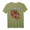 Jurassic Park I Survived Claw Marks On Logo T-Shirt - Offiziell Lizenzierter Dinosaurier Fanartikel