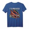 Jurassic Park I Survived Claw Marks On Logo T-Shirt - Offiziell Lizenzierter Dinosaurier Fanartikel