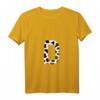 Damen Creative Bold Marker Buchstabe D – Kuhmuster Design T-Shirt mit V-Ausschnitt, leicht und klassisch geschnitten