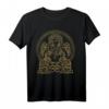 Freya Goddess T-Shirt in Vintage Gold mit keltischem Knoten – Wikinger Mythologie, Norse Götter & Viking Geschenk für Fans