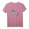 Hengst mit bunter Mähne Motiv Pferd Tiermotiv Reiten T-Shirt – Stylisches Pferde-Design für Reiter und Pferdeliebhaber