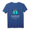 THE CHAOS THEORY Blau Schmetterling T-Shirt – Geschenk für Physiker, Mathematiker & Studenten zum Geburtstag oder Weihnachten