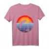 Meer Strand Urlaub Sonnenuntergang Retro Vintage Delphin T-Shirt für Kinder und Erwachsene – Perfekt für Urlaubsreisen, Bootstouren und Meerliebhaber