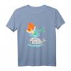 Lustiges Meerjungfrau auf Wal T-Shirt für Kinder - Süßes Meerestier Cartoon mit Fontäne, perfekt als Geschenkidee