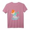 Lustiges Meerjungfrau auf Wal T-Shirt für Kinder - Süßes Meerestier Cartoon mit Fontäne, perfekt als Geschenkidee