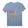 Funny Cat Lover T-Shirt - Lustiges Katzen T-Shirt Geschenk für Katzenmütter, -väter und Tierliebhaber mit 'Less People More Cats' Druck