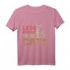 Funny Cat Lover T-Shirt - Lustiges Katzen T-Shirt Geschenk für Katzenmütter, -väter und Tierliebhaber mit 'Less People More Cats' Druck