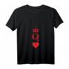 Damen Queen of Hearts Vintage Poker Karten T-Shirt mit V-Ausschnitt – Lustiges Halloween & Matching Paar-Shirt für Frauen