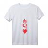 Damen Queen of Hearts Vintage Poker Karten T-Shirt mit V-Ausschnitt – Lustiges Halloween & Matching Paar-Shirt für Frauen