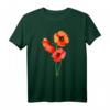 Rot Mohn Wasser Farbe Blumen T-Shirt - Aquarell Blumen Muster, Klassisch geschnitten, Doppelt genähter Saum