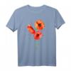Rot Mohn Wasser Farbe Blumen T-Shirt - Aquarell Blumen Muster, Klassisch geschnitten, Doppelt genähter Saum