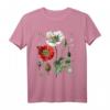 Rote Mohnblume für Biologen T-Shirt – Klassisch geschnitten, doppelt genähter Saum, ideales Geschenk für Pflanzen- und Naturwissenschaftler