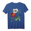 Rote Mohnblume für Biologen T-Shirt – Klassisch geschnitten, doppelt genähter Saum, ideales Geschenk für Pflanzen- und Naturwissenschaftler