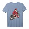 Lustiges Weihnachtsmann Biker T-Shirt mit Motorrad - Perfekt für Weihnachten, Festlichkeiten & als Geschenk für Biker und Motorradliebhaber