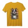 Französische Bulldogge auf Motorrad mit USA Flagge T-Shirt - Lustiges Tier- und Patriotisches Design für Hunde- und Motorradfans