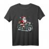 Weihnachtsmann auf klassischem Motorrad Vintage Racer Weihnachten T-Shirt – Festliche Kleidung für Motorradfans & Abenteurer