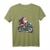 Weihnachtsmann auf klassischem Motorrad Vintage Racer Weihnachten T-Shirt – Festliche Kleidung für Motorradfans & Abenteurer