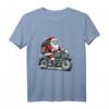 Weihnachtsmann auf klassischem Motorrad Vintage Racer Weihnachten T-Shirt – Festliche Kleidung für Motorradfans & Abenteurer