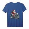 Weihnachtsmann auf klassischem Motorrad Vintage Racer Weihnachten T-Shirt – Festliche Kleidung für Motorradfans & Abenteurer
