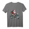 Weihnachtsmann auf klassischem Motorrad Vintage Racer Weihnachten T-Shirt – Festliche Kleidung für Motorradfans & Abenteurer