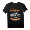 Vintage seit 1958 60. Geburtstag Motorrad Biker T-Shirt – Perfektes Geschenk für Motorradliebhaber & Sammler