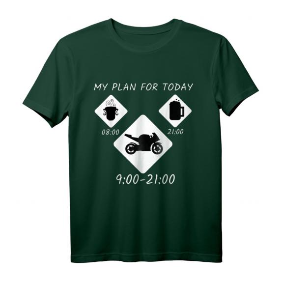 My Plan for Today Motorrad Biker Geschenk T-Shirt – Lustiges Spruchshirt für Racer, Schrauber & Motorradliebhaber zum Geburtstag, Vatertag & Weihnachten
