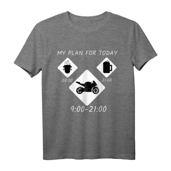 My Plan for Today Motorrad Biker Geschenk T-Shirt – Lustiges Spruchshirt für Racer, Schrauber & Motorradliebhaber zum Geburtstag, Vatertag & Weihnachten