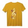 Notenschlüssel mit Schmetterlingen Musik T-Shirt für Frauen – Elegantes Kleidungsstück für Musik- und Naturliebhaberinnen