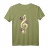 Notenschlüssel mit Schmetterlingen Musik T-Shirt für Frauen – Elegantes Kleidungsstück für Musik- und Naturliebhaberinnen
