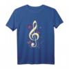 Notenschlüssel mit Schmetterlingen Musik T-Shirt für Frauen – Elegantes Kleidungsstück für Musik- und Naturliebhaberinnen