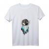Damen Dreamcatcher Traumfänger T-Shirt mit V-Ausschnitt – Indianer Wolf Hippie Mode für Spirituelle, Mottopartys & Esoterik-Fans