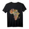 Africa Map with Traditional African Patterns T-Shirt – Stolz auf afrikanisches Erbe, Black History Month & kulturelle Feier