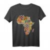 Africa Map with Traditional African Patterns T-Shirt – Stolz auf afrikanisches Erbe, Black History Month & kulturelle Feier