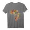 Africa Map with Traditional African Patterns T-Shirt – Stolz auf afrikanisches Erbe, Black History Month & kulturelle Feier