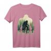 Sasquatch Yeti Figur Natur Doppelbelichtung Bigfoot T-Shirt – Perfekt für Natur- und Mythologie-Fans