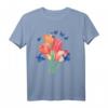 Flieder Schmetterling Liebe Design Blumen Tulpen T-Shirt für Frühling & Sommer – Perfekt für Naturliebhaber & Tierfreunde
