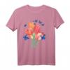 Flieder Schmetterling Liebe Design Blumen Tulpen T-Shirt für Frühling & Sommer – Perfekt für Naturliebhaber & Tierfreunde