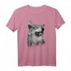 Wolfsilhouette T-Shirt mit Wald- und Bergdesign – Surreale Wolf-Kunst für Natur- und Wildtierliebhaber